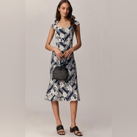 NWT! Anthropologie The Cecily Fit & Flare Sweetheart Dress by Maeve -Multiple 💎🥨 - Picture 1 of 10